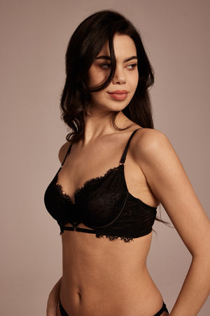 Zamora Elderweiss Black Lingerie Set Bra Panties side top